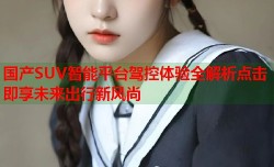 国产SUV智能平台驾控体验全解析点击即享未来出行新风尚