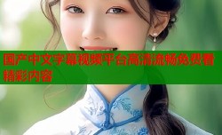 国产中文字幕视频平台高清流畅免费看精彩内容